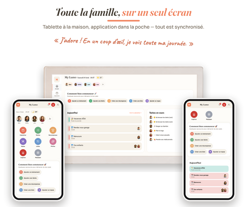 MyLumo - toute la famille sur un seul ecran, accueil