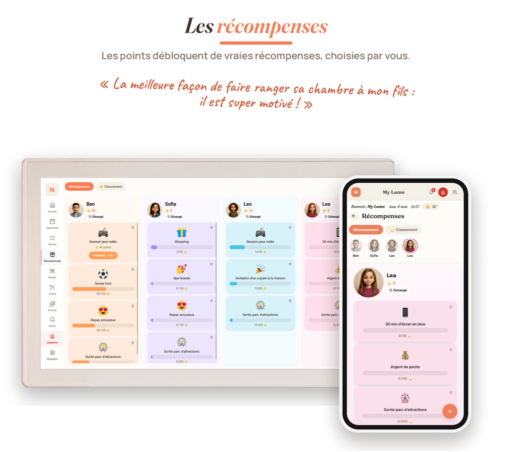 MyLumo - les recompenses