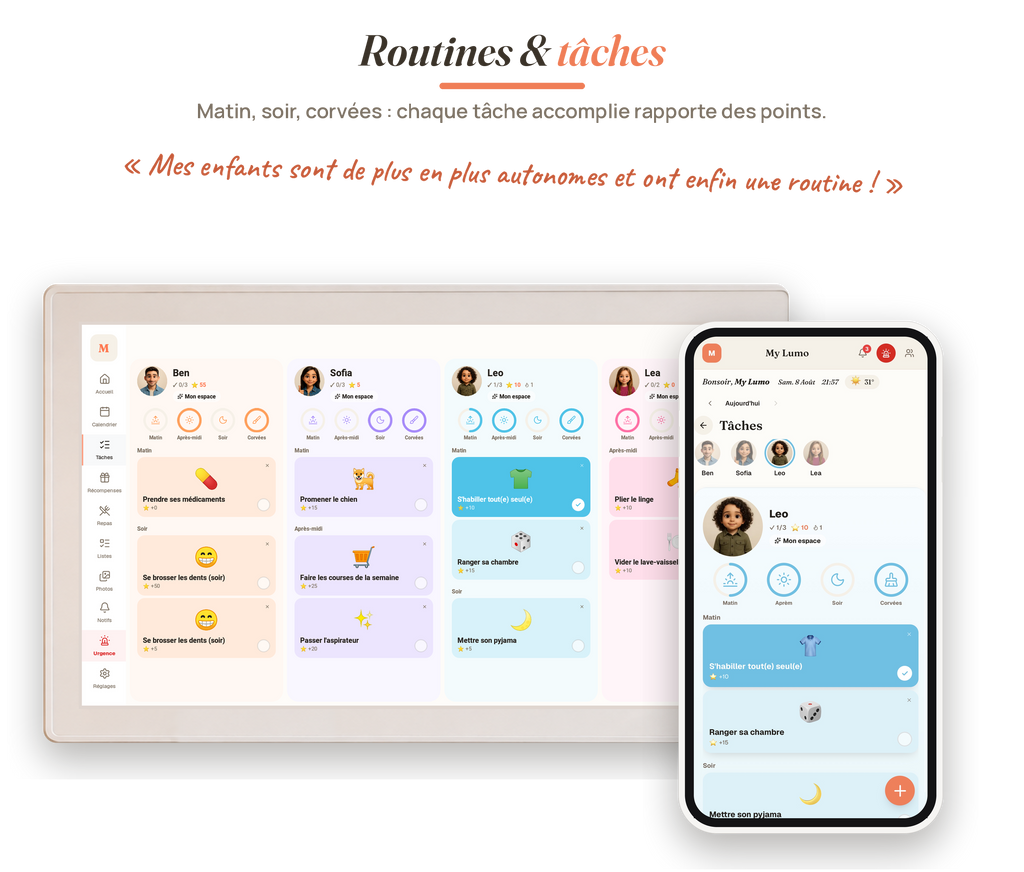 MyLumo - routines et taches