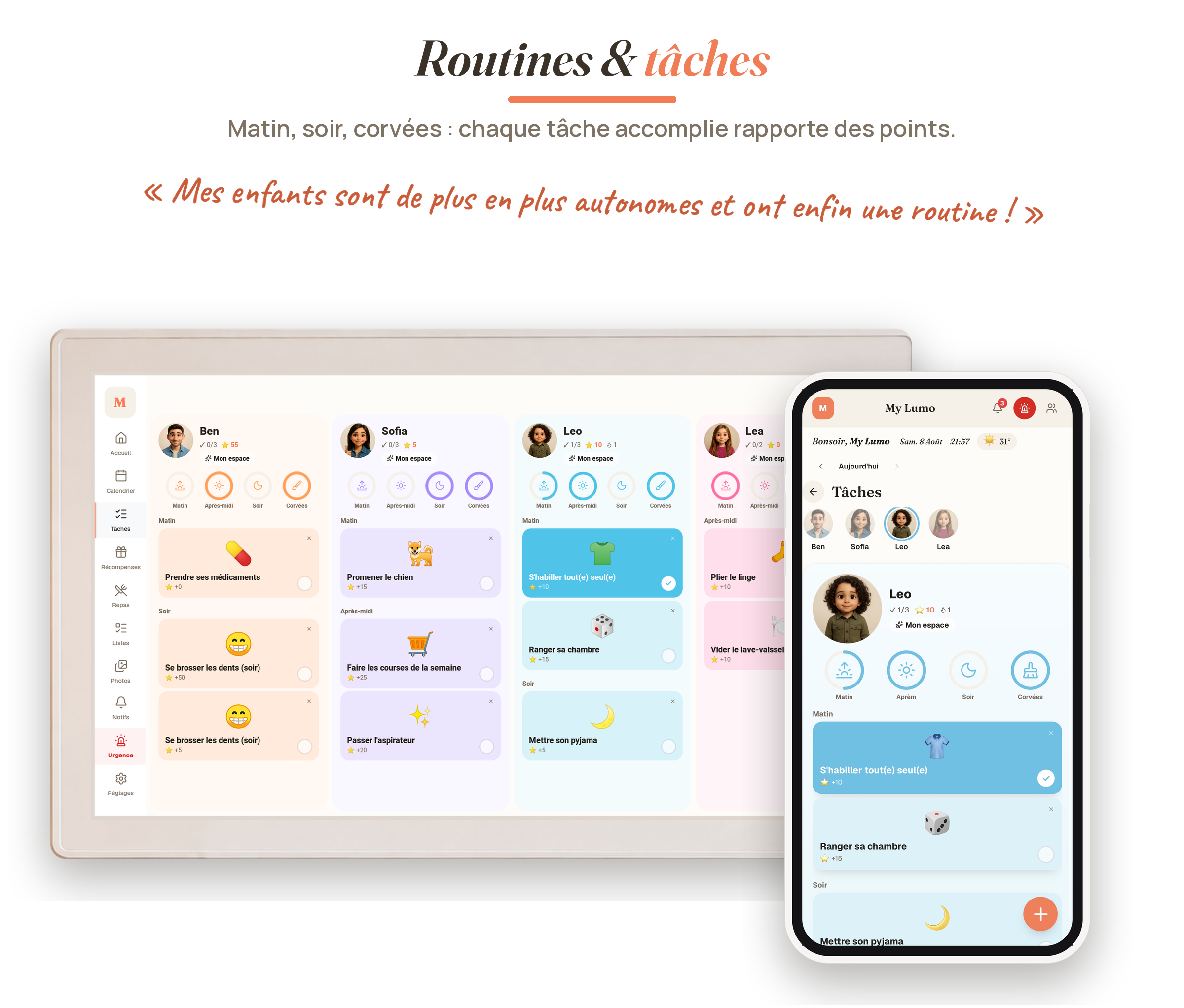 MyLumo - routines et taches